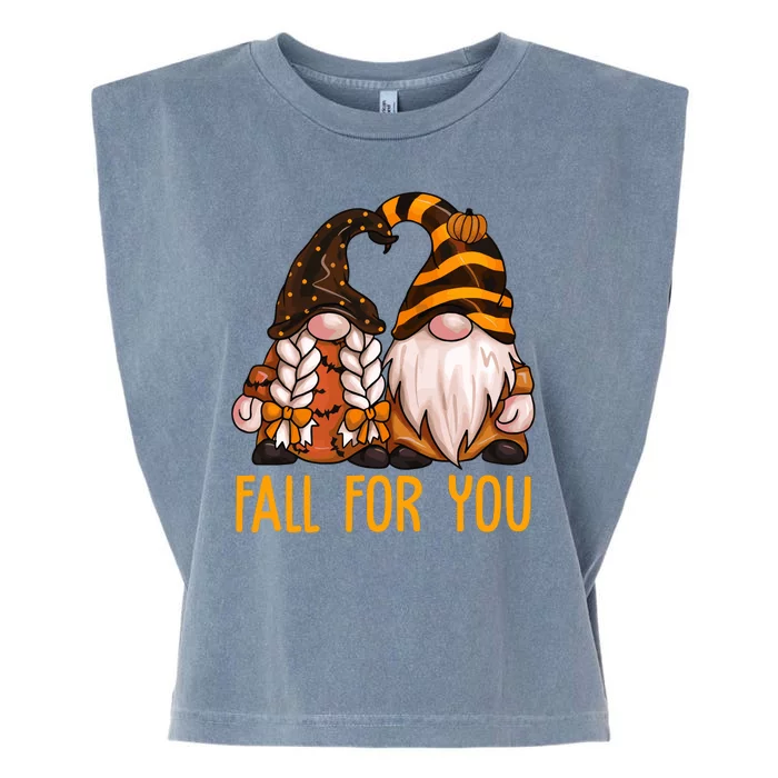 Fall For You Gnome Cute Garment-Dyed Women's Muscle Tee