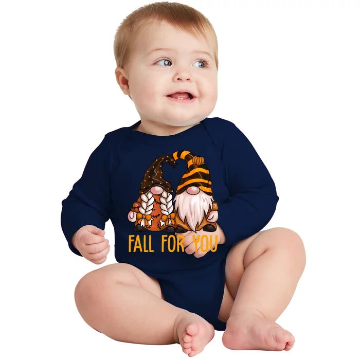 Fall For You Gnome Cute Baby Long Sleeve Bodysuit