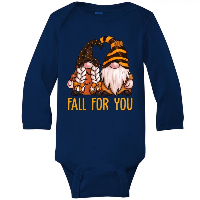 Fall For You Gnome Cute Baby Long Sleeve Bodysuit