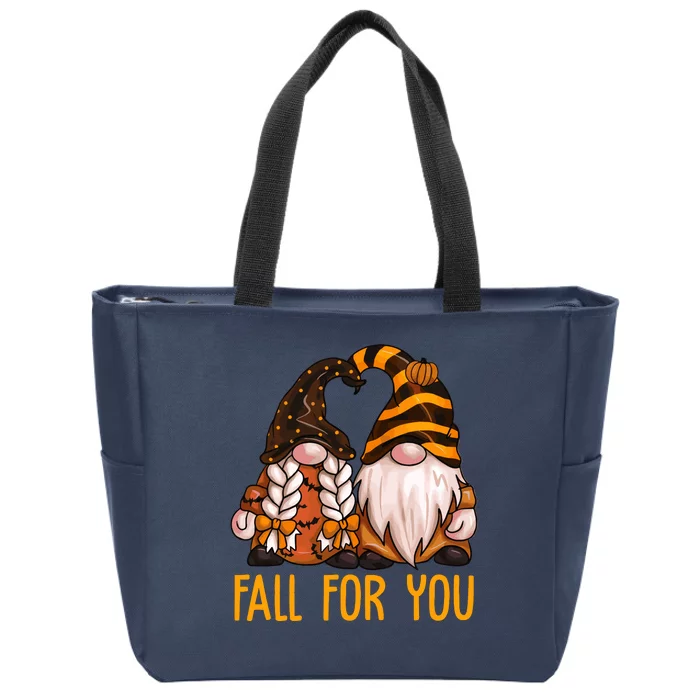 Fall For You Gnome Cute Zip Tote Bag