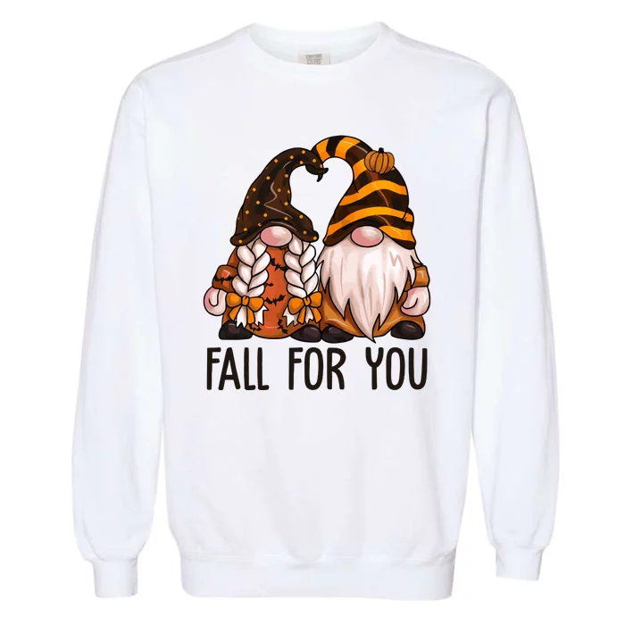 Fall For You Gnome Cute Garment-Dyed Sweatshirt