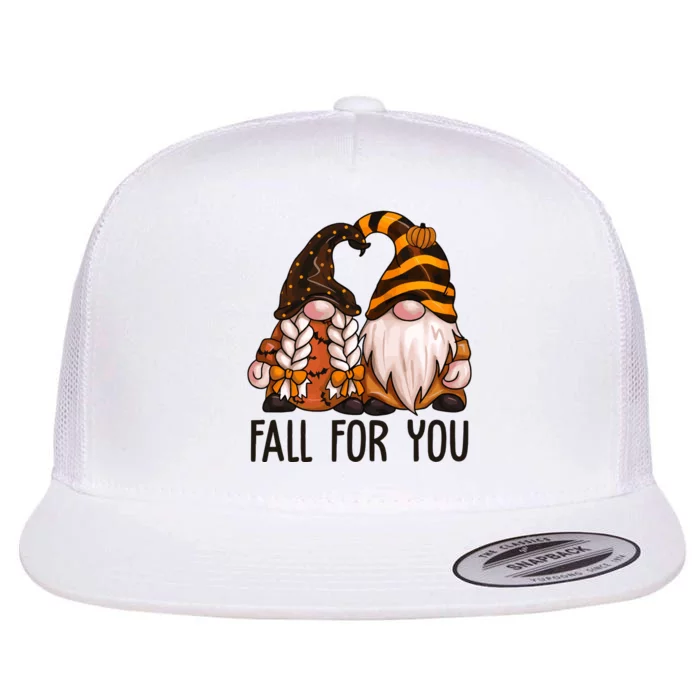 Fall For You Gnome Cute Flat Bill Trucker Hat