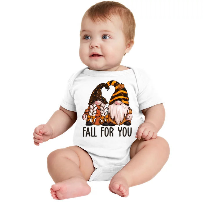 Fall For You Gnome Cute Baby Bodysuit