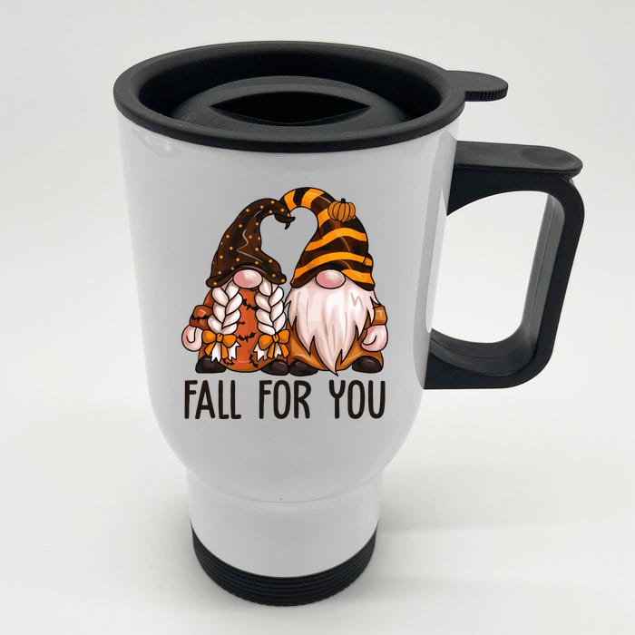 Fall For You Gnome Cute Front & Back Stainless Steel Travel Mug