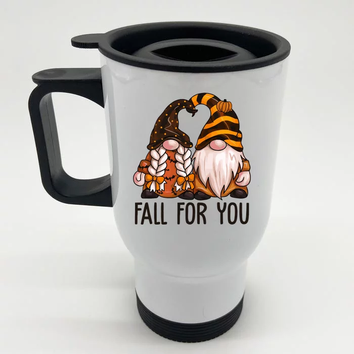 Fall For You Gnome Cute Front & Back Stainless Steel Travel Mug