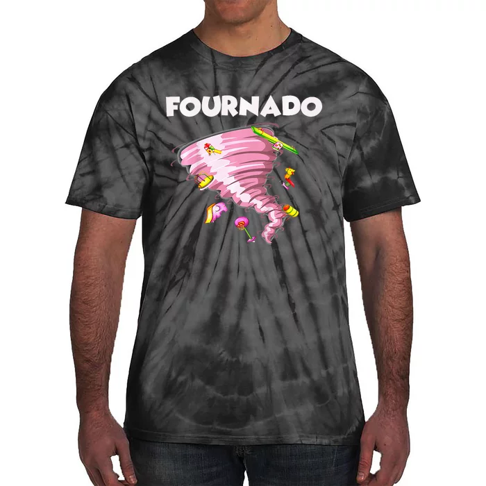 Fournado Four Year Old 4th Birthday Tornado Tie-Dye T-Shirt