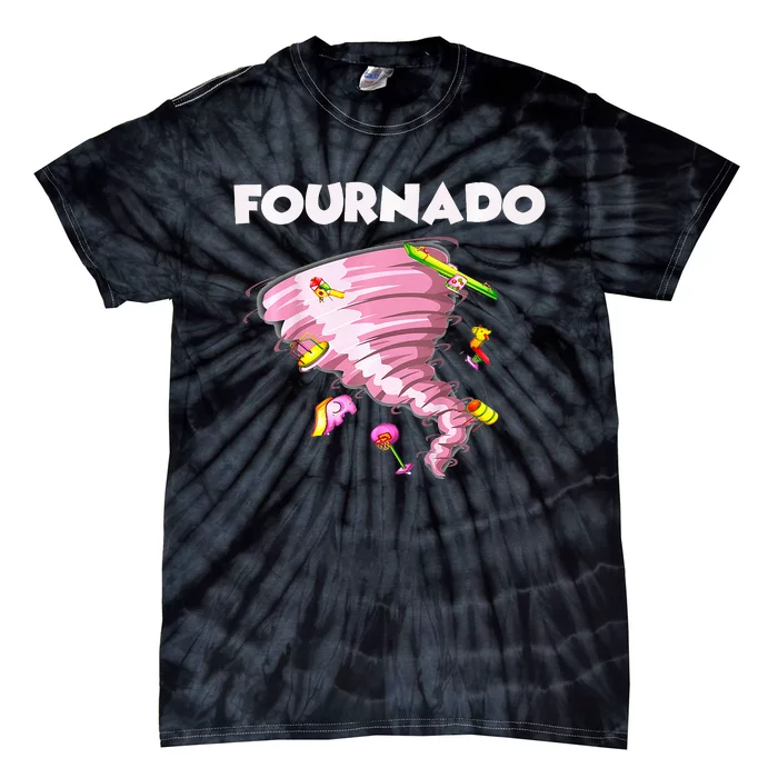 Fournado Four Year Old 4th Birthday Tornado Tie-Dye T-Shirt