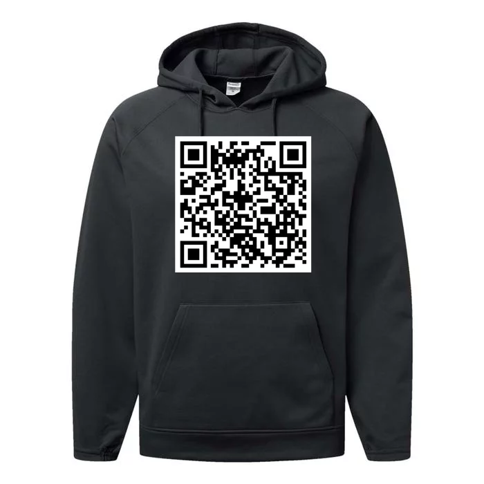 Funny F You Qr Code Design Performance Fleece Hoodie