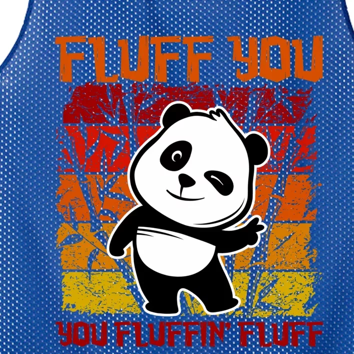 Funny Fluff You You Fluffin' Fluff Panda Bear Cute Animal Gift Mesh Reversible Basketball Jersey Tank