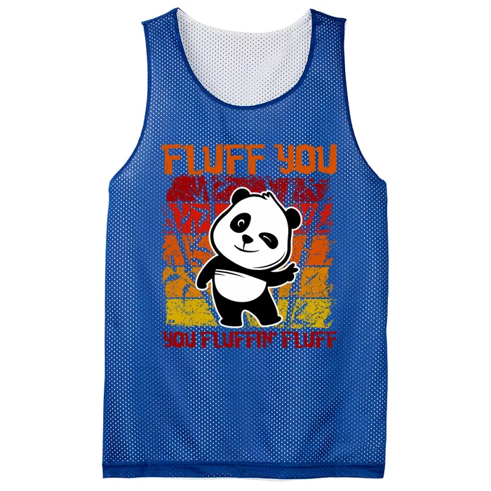 Funny Fluff You You Fluffin' Fluff Panda Bear Cute Animal Gift Mesh Reversible Basketball Jersey Tank