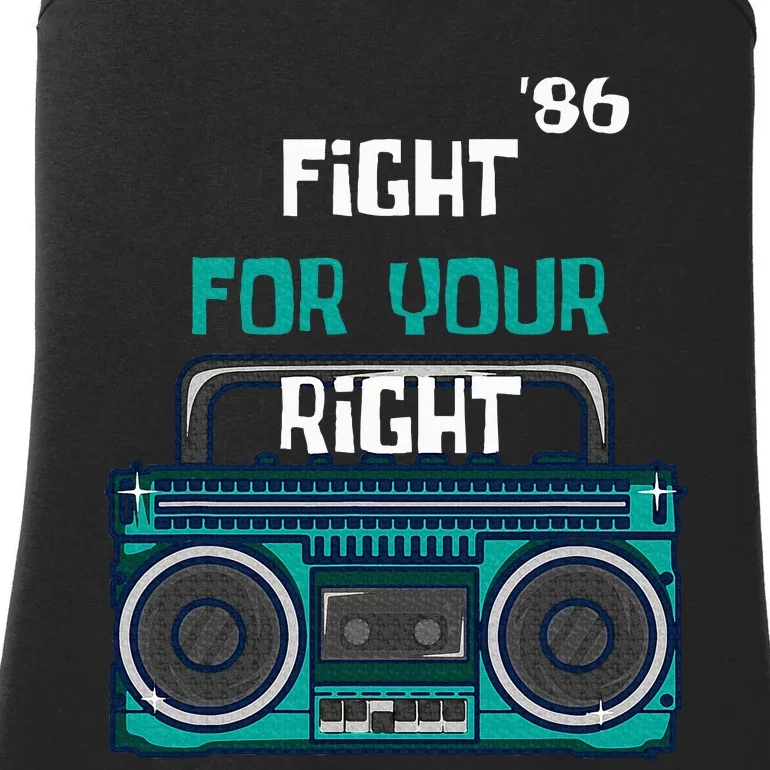 Fight For Your Right Ghetto Blaster Pop Band Musician Fan Ladies Essential Tank