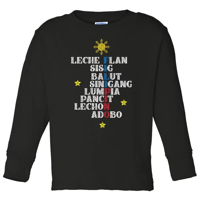 Fun Festive Yummy Filipino Traditional Food Toddler Long Sleeve Shirt