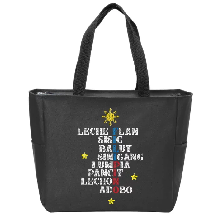 Fun Festive Yummy Filipino Traditional Food Zip Tote Bag