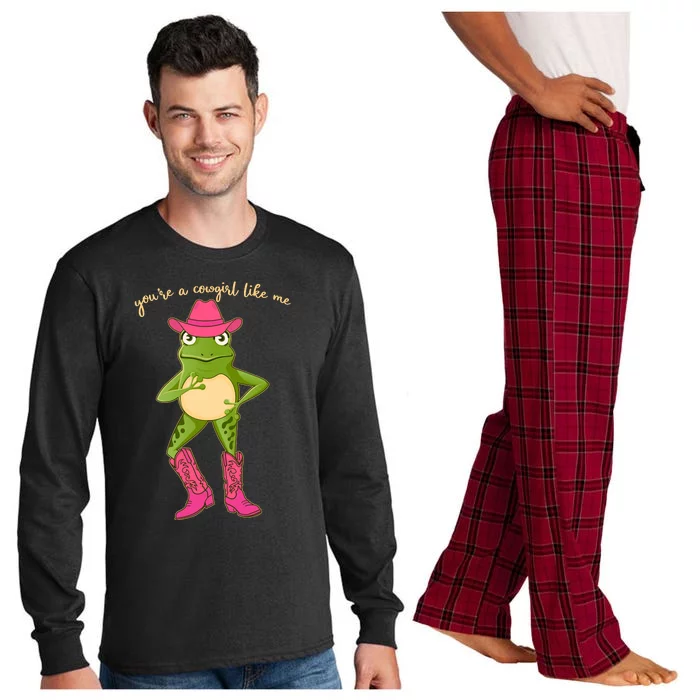 Funny Frog You're A Cowgirl Like Me Long Sleeve Pajama Set