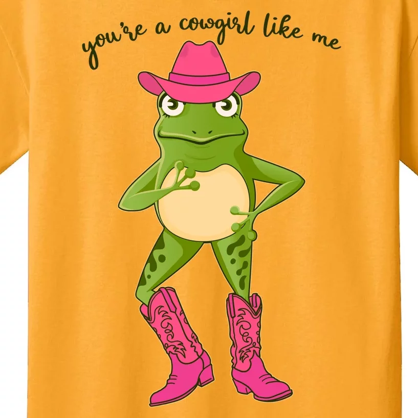 Funny Frog You're A Cowgirl Like Me Kids T-Shirt