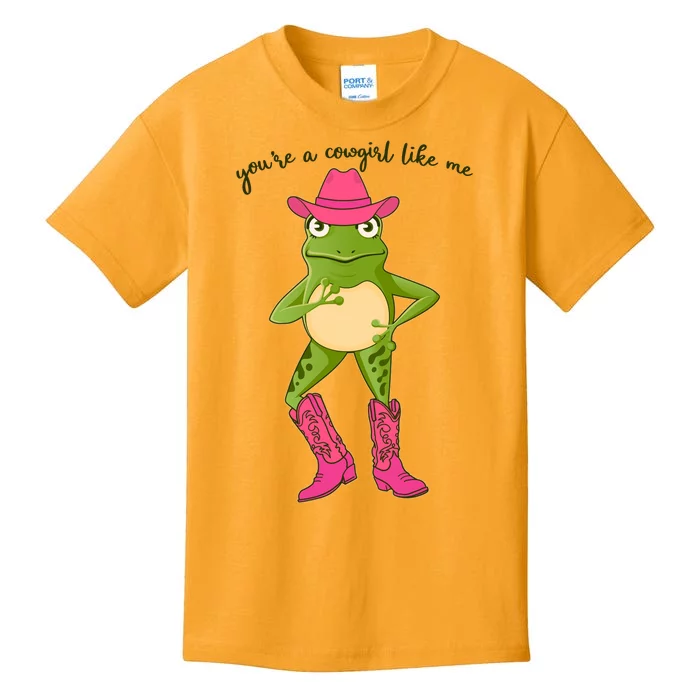 Funny Frog You're A Cowgirl Like Me Kids T-Shirt