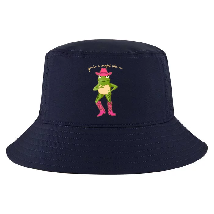 Funny Frog You're A Cowgirl Like Me Cool Comfort Performance Bucket Hat