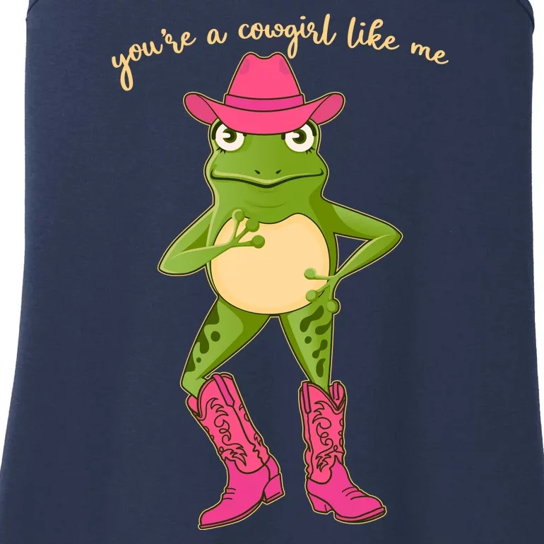 Funny Frog You're A Cowgirl Like Me Ladies Essential Tank