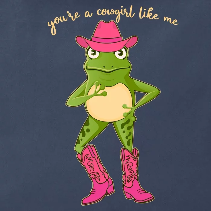 Funny Frog You're A Cowgirl Like Me Zip Tote Bag