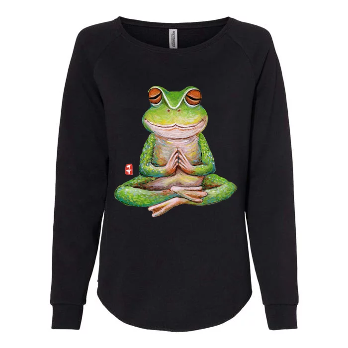 Funny Frog Yoga Meditation Yoga Animal Frogs Lover Gift Great Gift Womens California Wash Sweatshirt