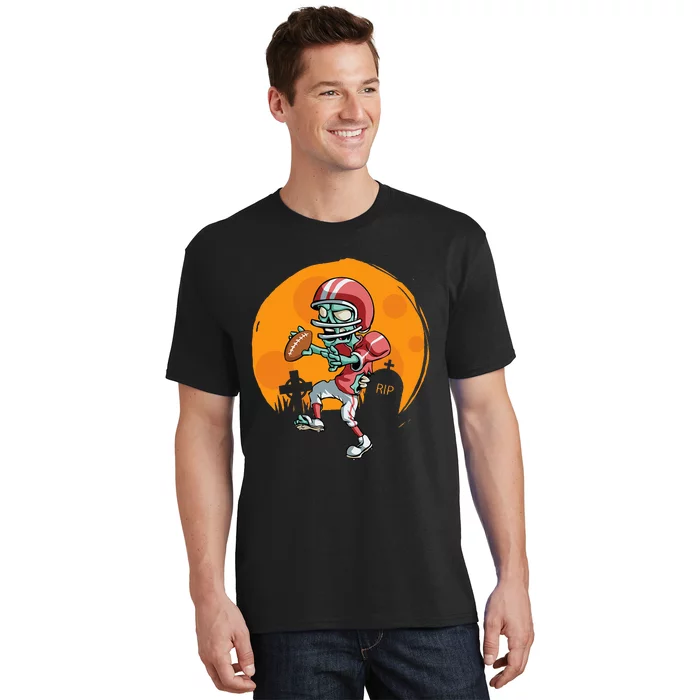 Funny Football Zombie Player Halloween Football Sport Gift T-Shirt