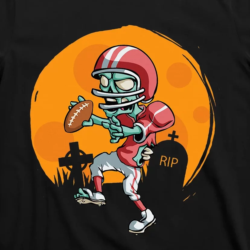 Funny Football Zombie Player Halloween Football Sport Gift T-Shirt