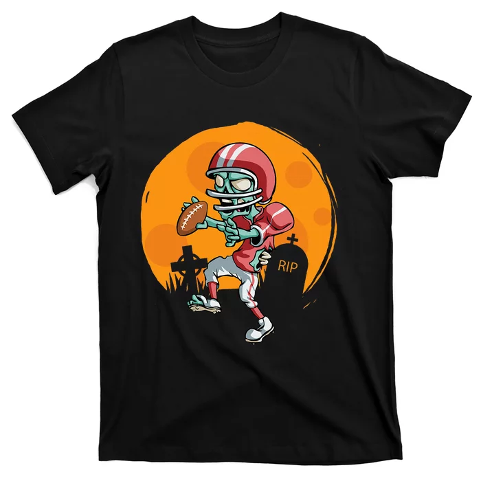 Funny Football Zombie Player Halloween Football Sport Gift T-Shirt