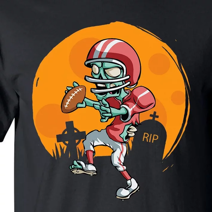 Funny Football Zombie Player Halloween Football Sport Gift Tall T-Shirt