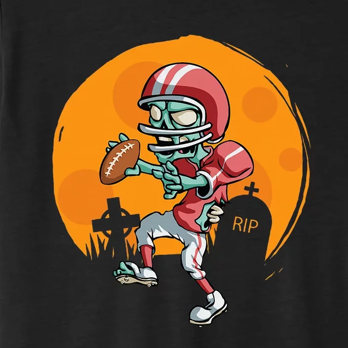 Funny Football Zombie Player Halloween Football Sport Gift ChromaSoft Performance T-Shirt