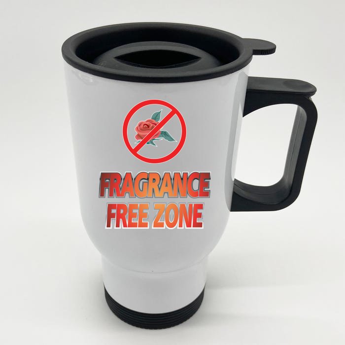 Fragrance Free Zone Chemical Sensitivity Mcs/es Cool Gift Front & Back Stainless Steel Travel Mug