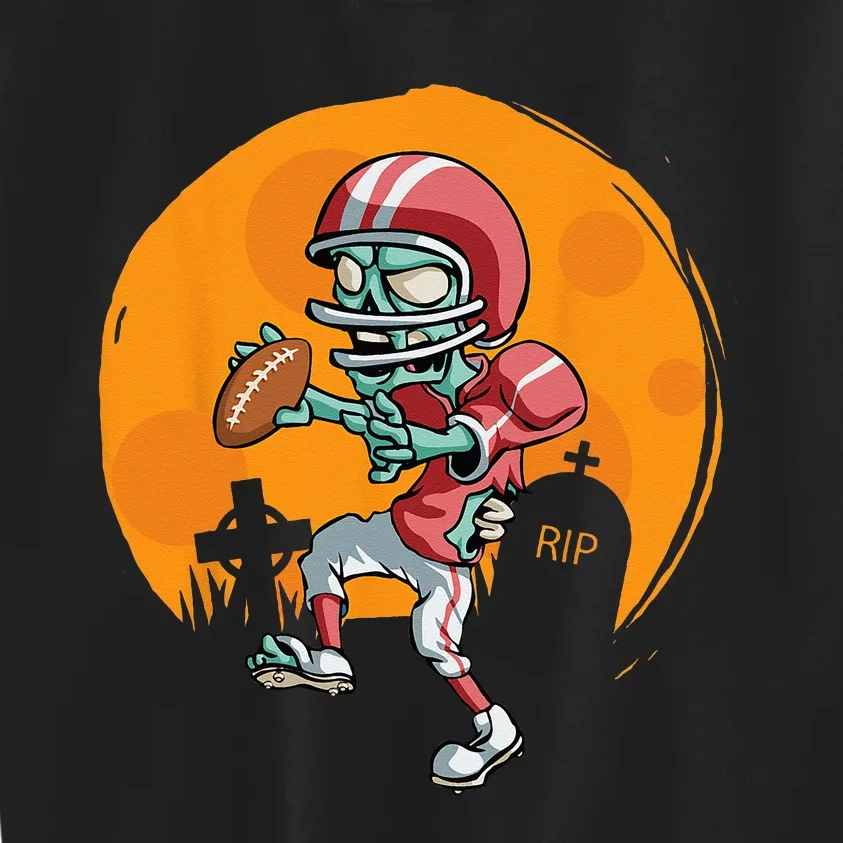 Funny Football Zombie Player Halloween Football Sport Gift Kids Sweatshirt