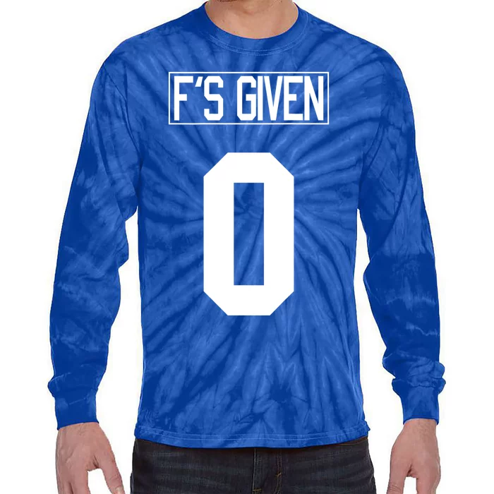 F'S GIVEN 0, Funny Sarcastic Humor White STYLE #2 Tie-Dye Long Sleeve Shirt