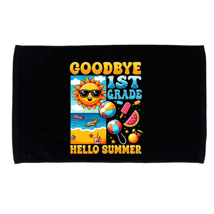 Funny Goodbye 1st Grade Hello Summer Gift Microfiber Hand Towel