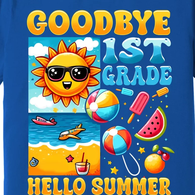 Funny Goodbye 1st Grade Hello Summer Gift Premium T-Shirt