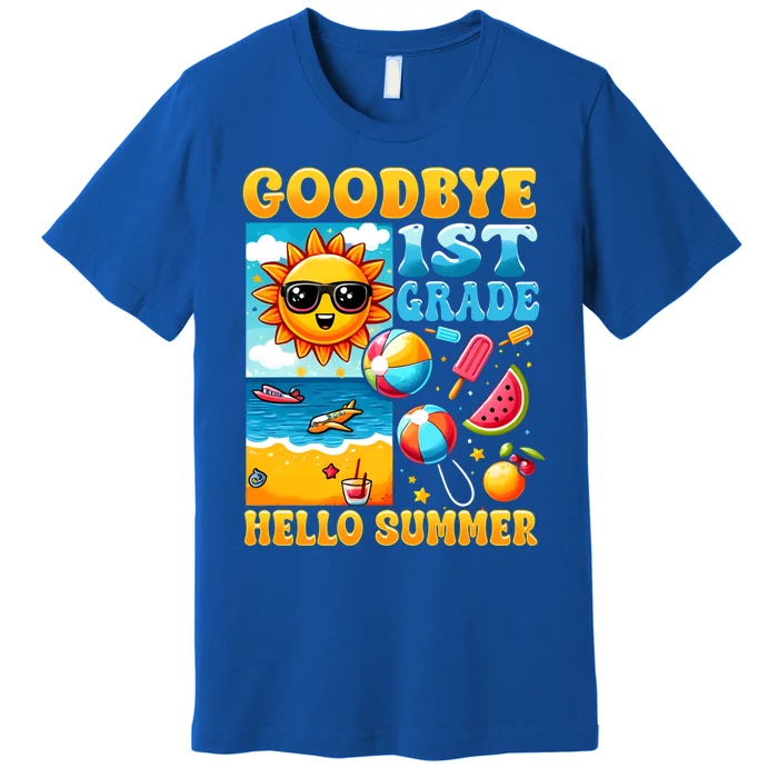 Funny Goodbye 1st Grade Hello Summer Gift Premium T-Shirt