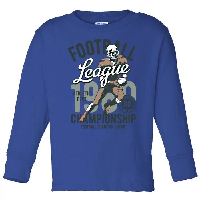 Football Gift 1908 Retro League College Coach Gift Toddler Long Sleeve Shirt