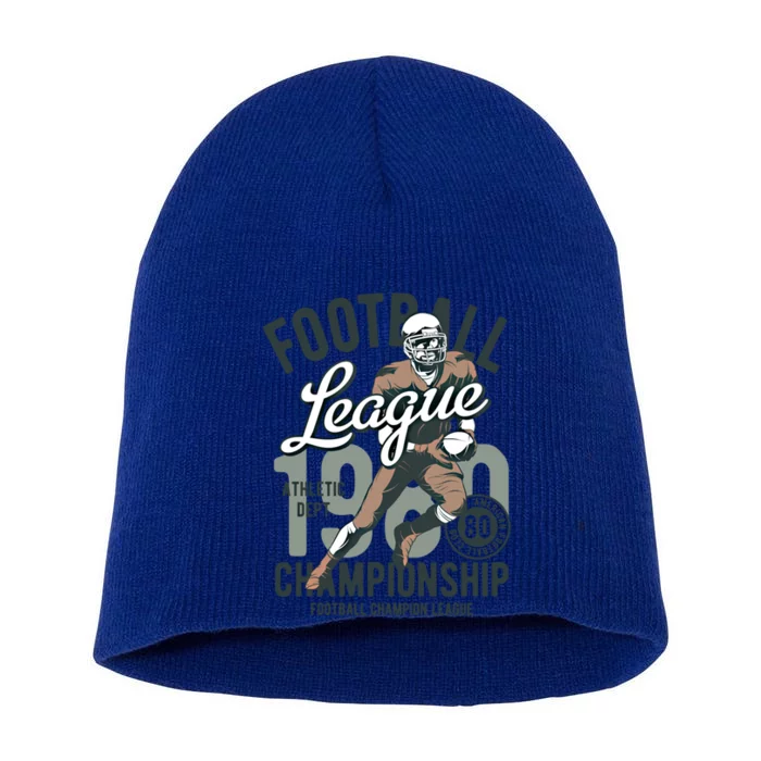 Football Gift 1908 Retro League College Coach Gift Short Acrylic Beanie