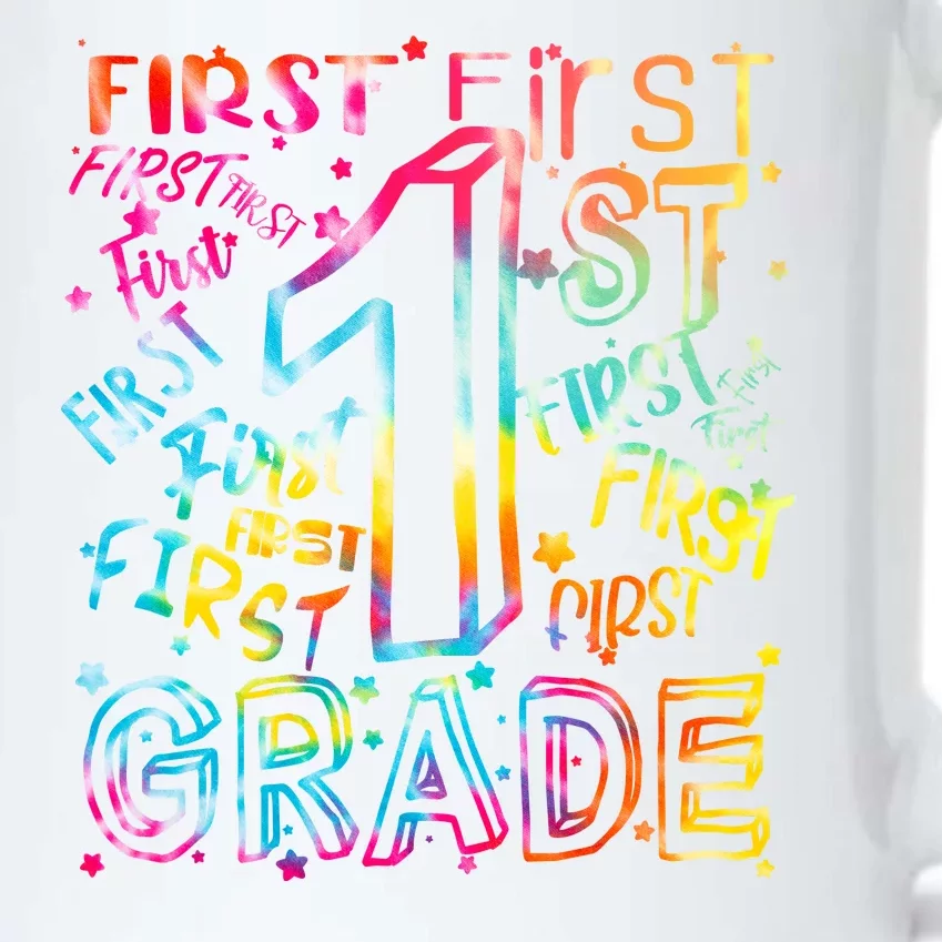 First Grade 1st Grade Tie Dye Word Art Black Color Changing Mug