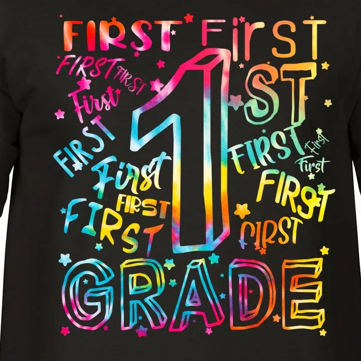 First Grade 1st Grade Tie Dye Word Art Comfort Colors T-Shirt