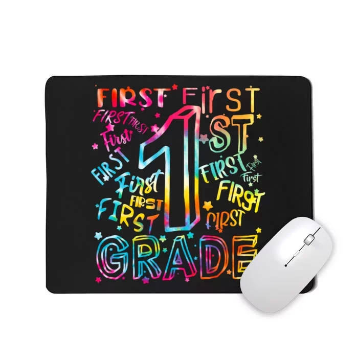 First Grade 1st Grade Tie Dye Word Art Mousepad