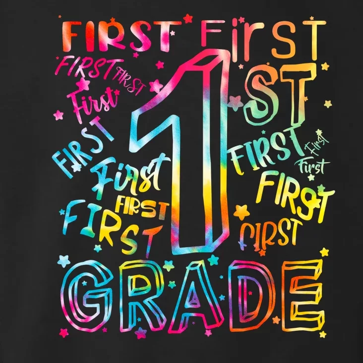 First Grade 1st Grade Tie Dye Word Art Toddler Hoodie