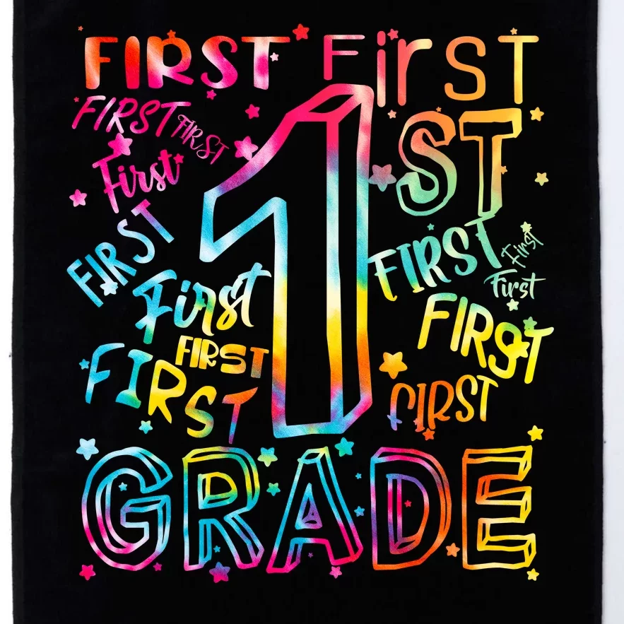 First Grade 1st Grade Tie Dye Word Art Platinum Collection Golf Towel