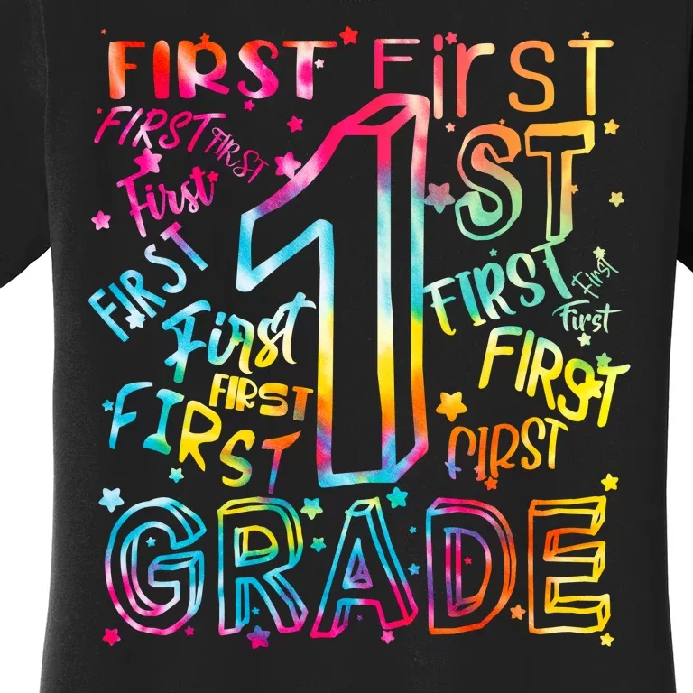 First Grade 1st Grade Tie Dye Word Art Women's T-Shirt