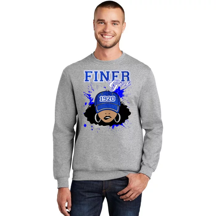 Finer Girll 1920 Zeta Beta Line Sisters Womens Girlss Tall Sweatshirt