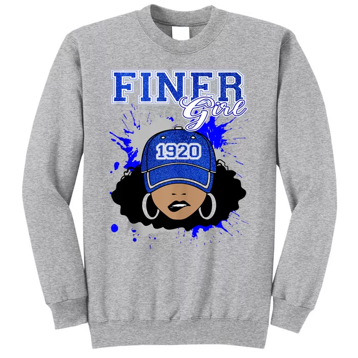 Finer Girll 1920 Zeta Beta Line Sisters Womens Girlss Tall Sweatshirt