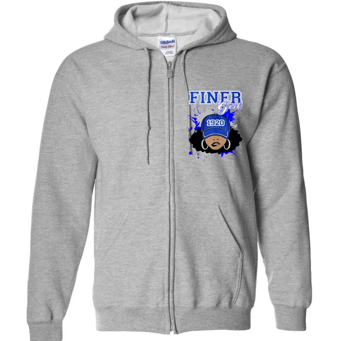 Finer Girll 1920 Zeta Beta Line Sisters Womens Girlss Full Zip Hoodie