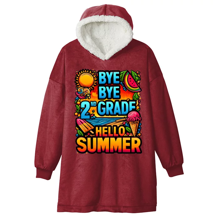 Funny Goodbye 2nd Grade Hello Summer Funny Gift Hooded Wearable Blanket