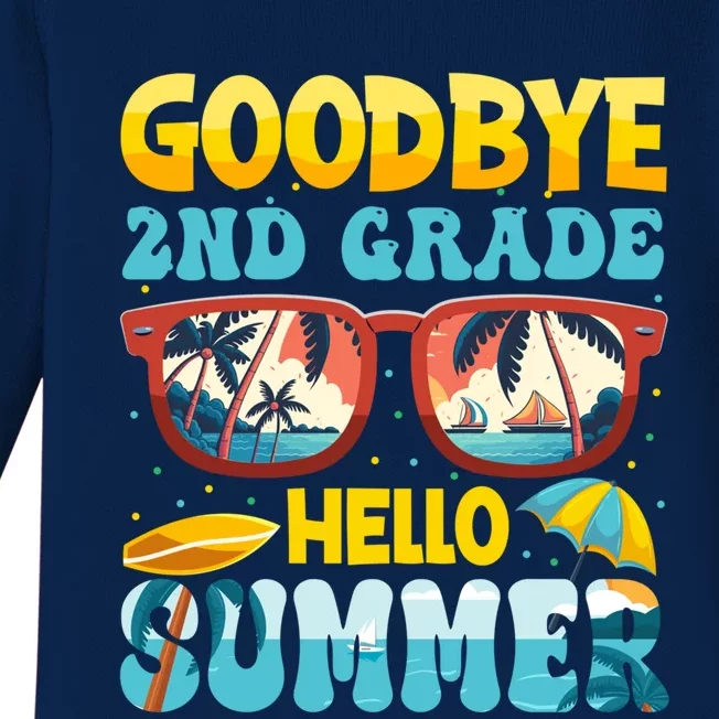 Funny Goodbye 2nd Grade Hello Summer Great Gift Baby Long Sleeve Bodysuit