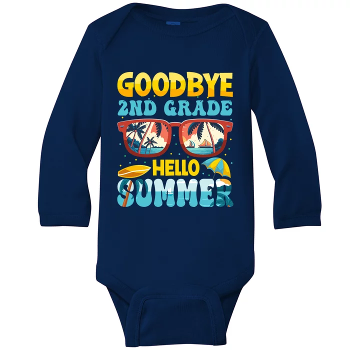 Funny Goodbye 2nd Grade Hello Summer Great Gift Baby Long Sleeve Bodysuit