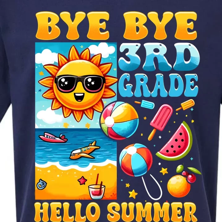 Funny Goodbye 3rd Grade Hello Summer Gift Sueded Cloud Jersey T-Shirt